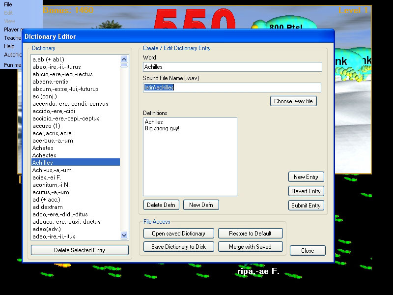 Latin dictionary definition for achilles as big strong guy